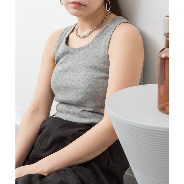 カップ付きコットンフライスタンクトップ | atONE | 詳細画像22 