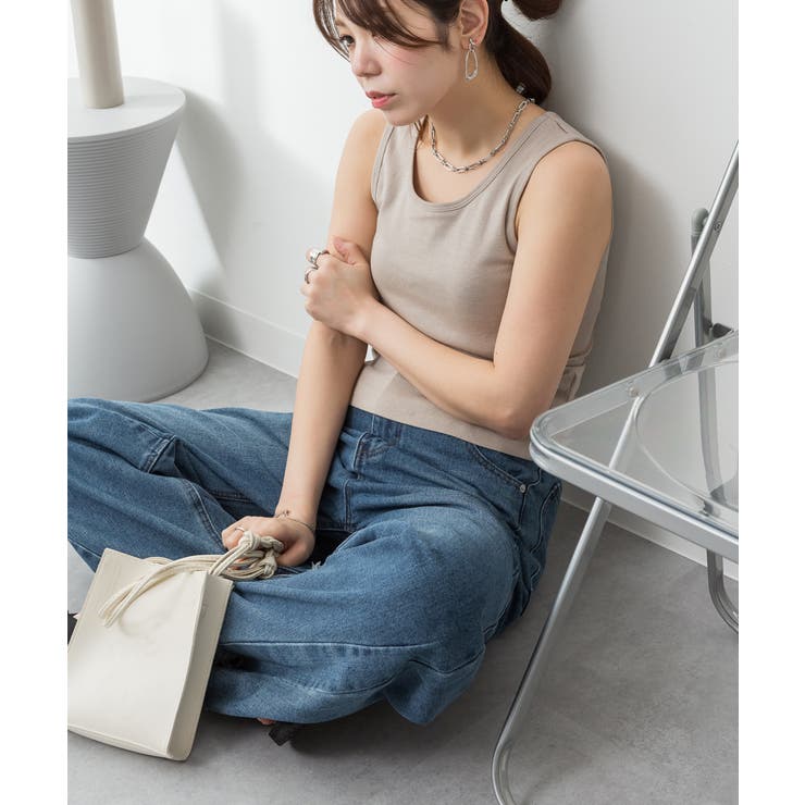 カップ付きコットンフライスタンクトップ | atONE | 詳細画像33 