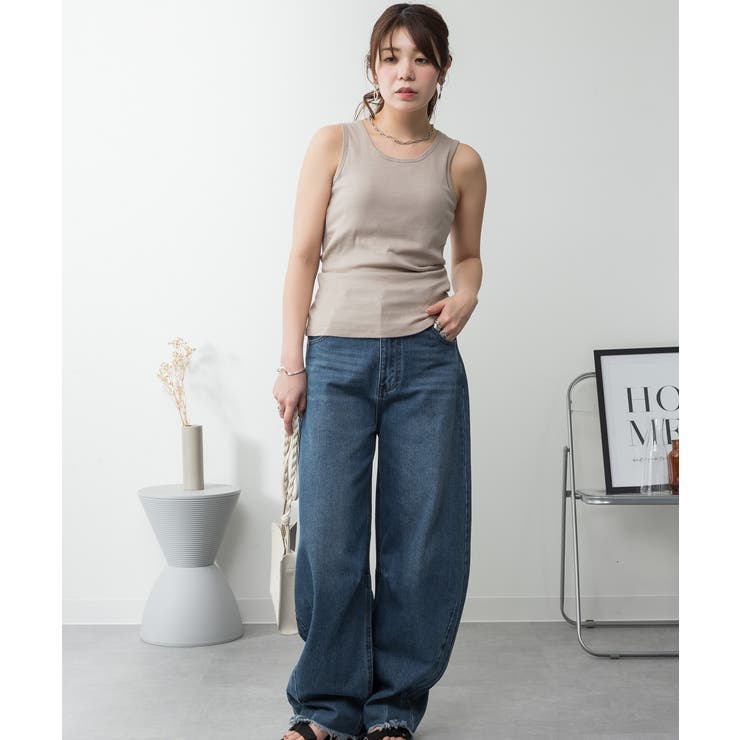 カップ付きコットンフライスタンクトップ | atONE | 詳細画像34 