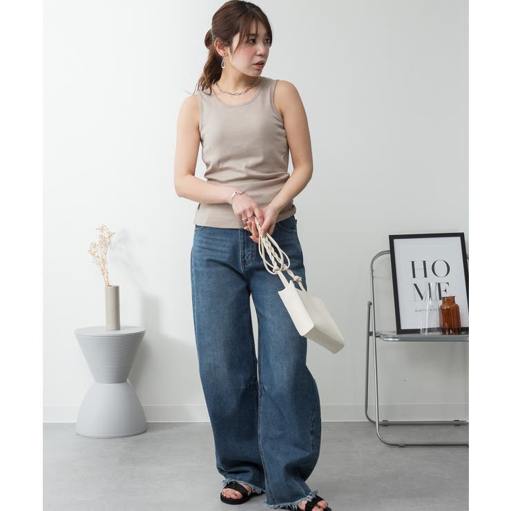 カップ付きコットンフライスタンクトップ | atONE | 詳細画像35 