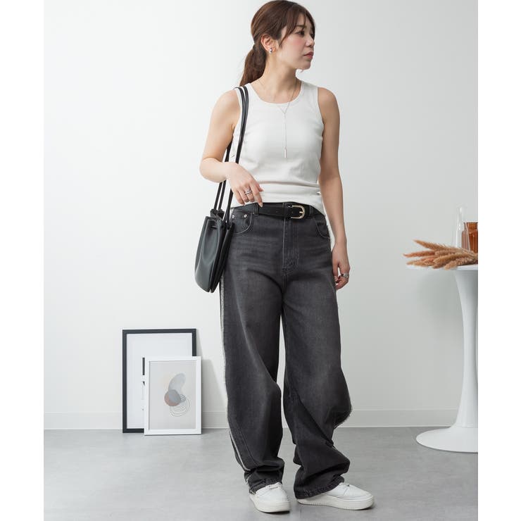 カップ付きコットンフライスタンクトップ | atONE | 詳細画像5 