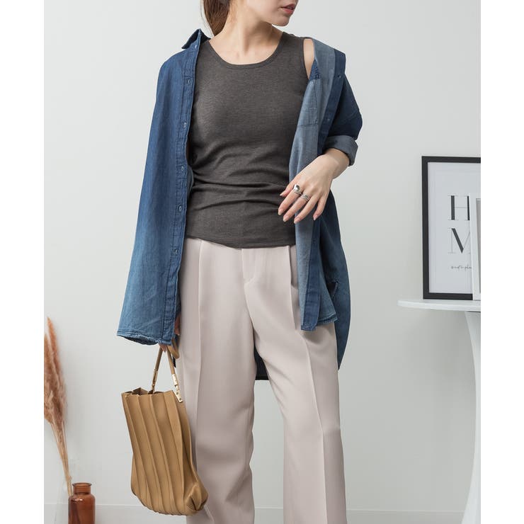 カップ付きコットンフライスタンクトップ | atONE | 詳細画像64 