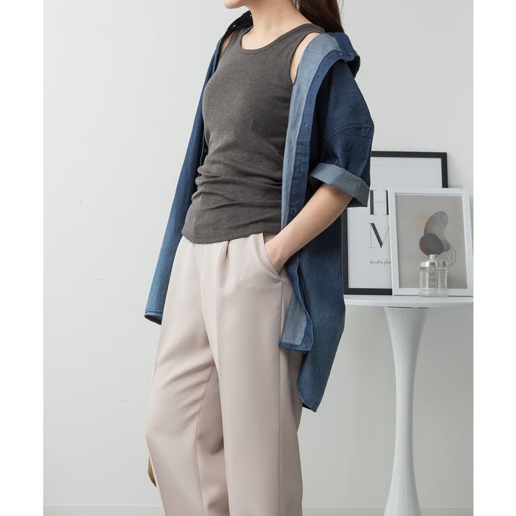 カップ付きコットンフライスタンクトップ | atONE | 詳細画像65 