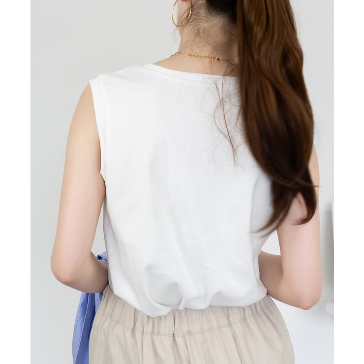 Vネックノースリーブトップス | atONE | 詳細画像20 