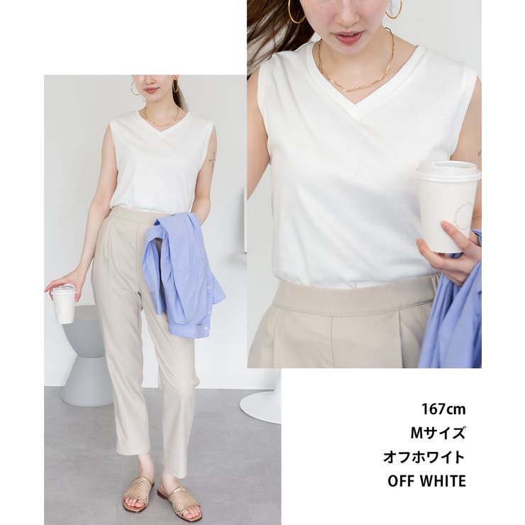 Vネックノースリーブトップス | atONE | 詳細画像25 