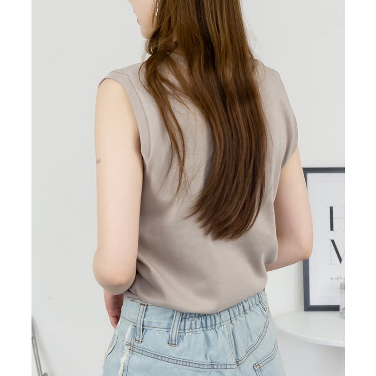 Vネックノースリーブトップス | atONE | 詳細画像4 