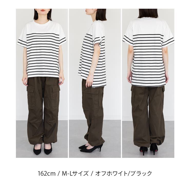 パネルボーダー風半袖トップス | atONE | 詳細画像31 