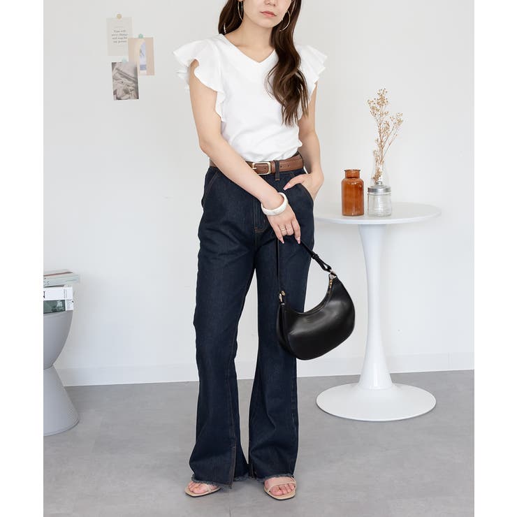 フレアーフレンチスリーブTシャツ | atONE | 詳細画像21 