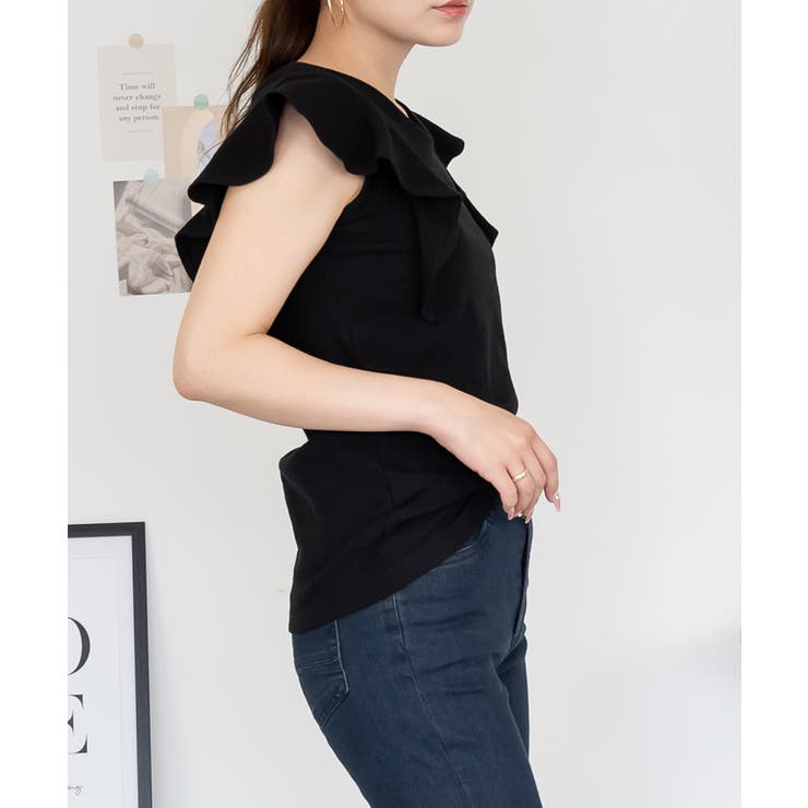 フレアーフレンチスリーブTシャツ | atONE | 詳細画像3 