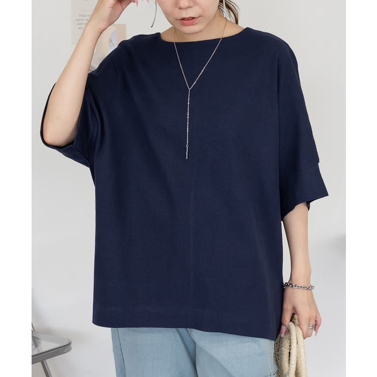 コットンワッフル7分袖ドルマンTシャツ | atONE | 詳細画像23 