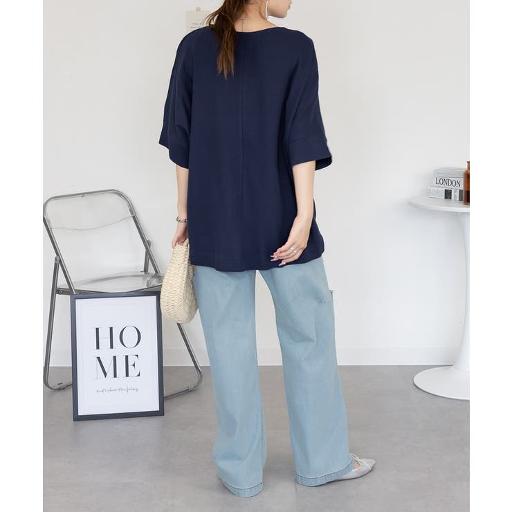 コットンワッフル7分袖ドルマンTシャツ | atONE | 詳細画像28 