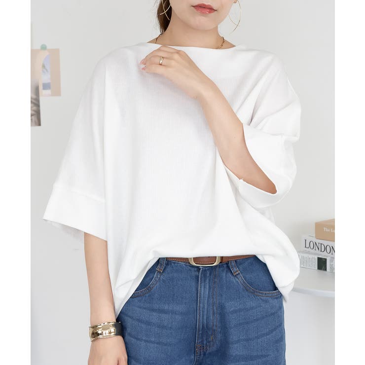コットンワッフル7分袖ドルマンTシャツ | atONE | 詳細画像29 