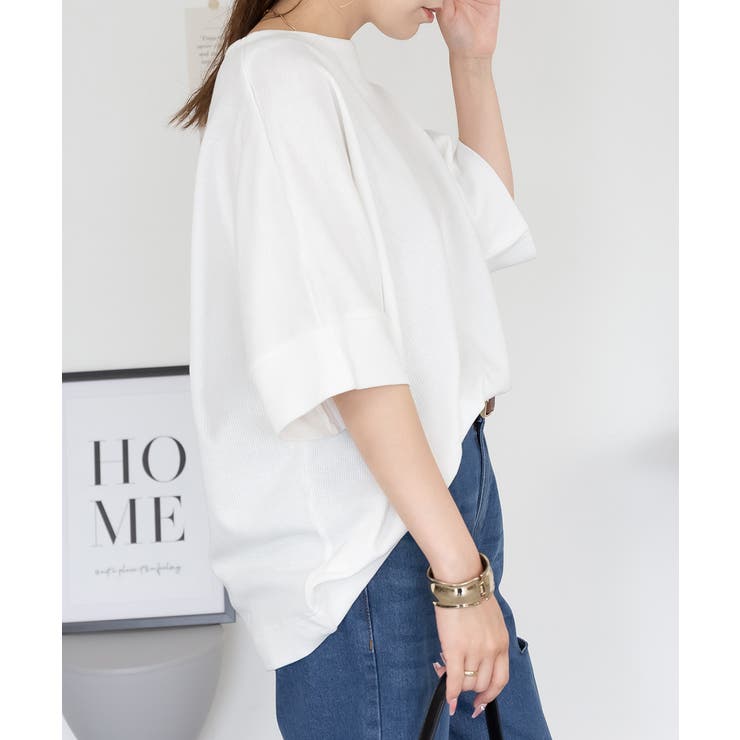 コットンワッフル7分袖ドルマンTシャツ | atONE | 詳細画像31 