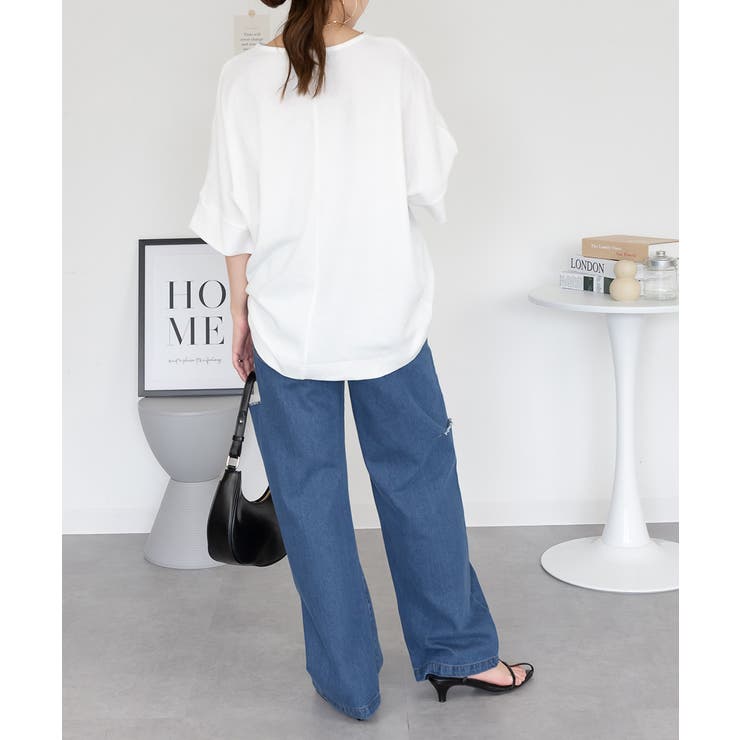 コットンワッフル7分袖ドルマンTシャツ | atONE | 詳細画像35 