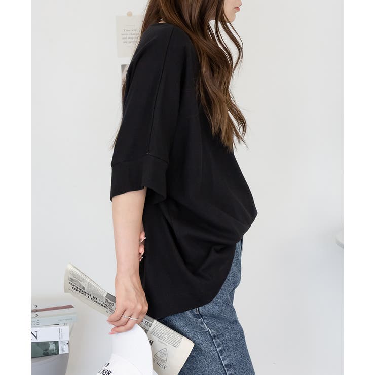 コットンワッフル7分袖ドルマンTシャツ | atONE | 詳細画像3 