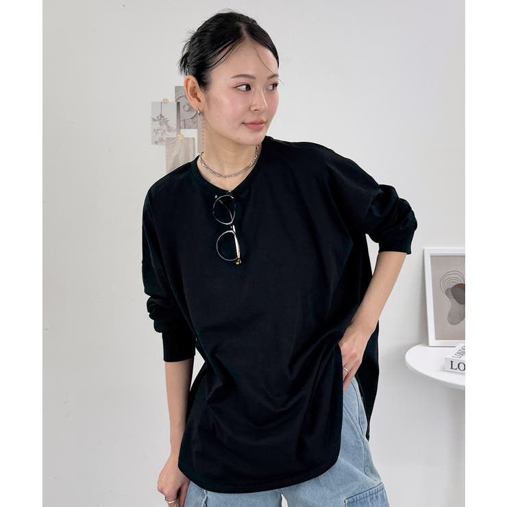 オーバーサイズ裾ラウンドカットソー | atONE | 詳細画像6 