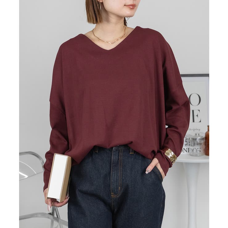 ドルマンスリーブVネックTシャツ | atONE | 詳細画像15 