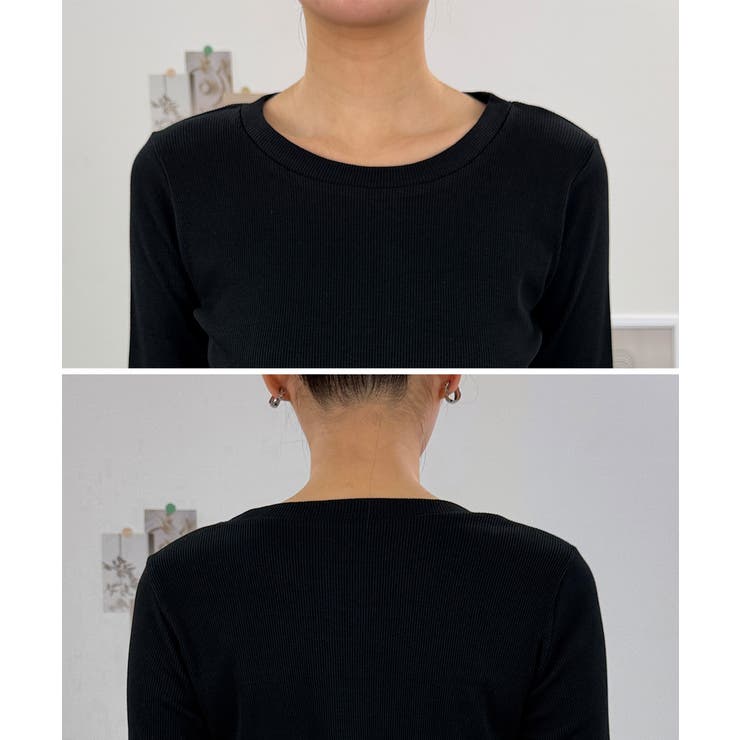 袖口ボタンリブロングTシャツ | atONE | 詳細画像20 