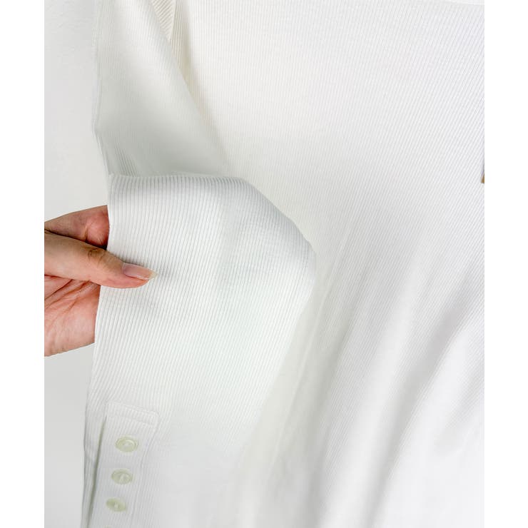 袖口ボタンリブロングTシャツ | atONE | 詳細画像24 