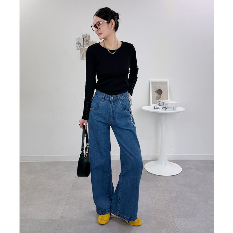 袖口ボタンリブロングTシャツ | atONE | 詳細画像7 