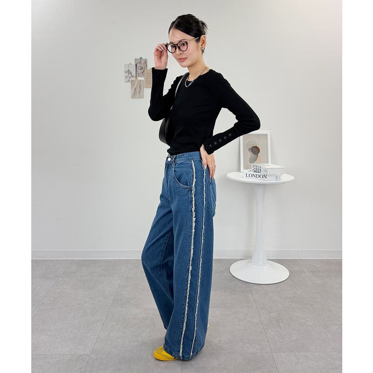 袖口ボタンリブロングTシャツ | atONE | 詳細画像8 