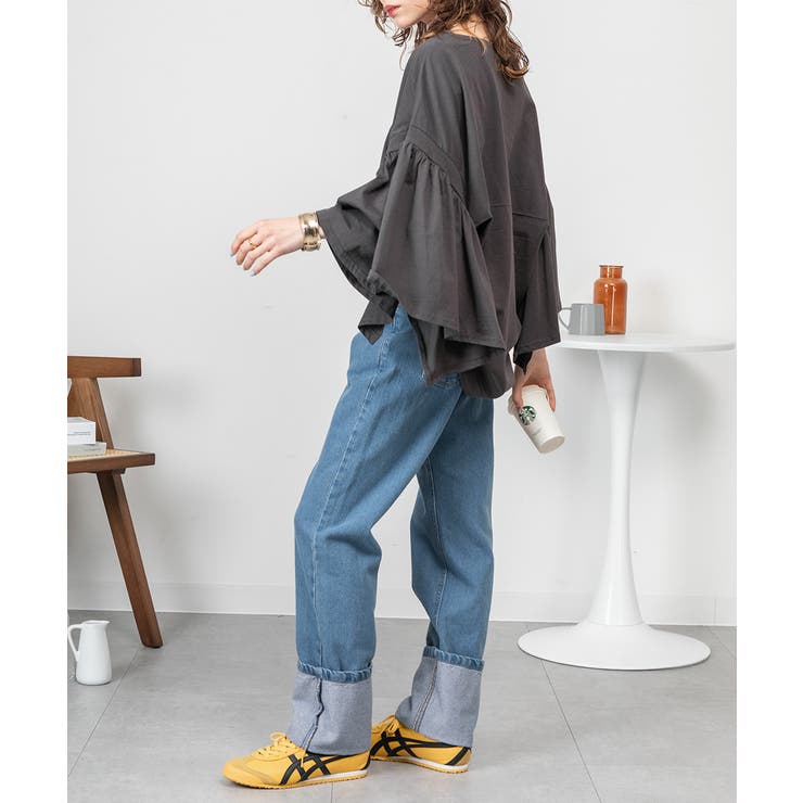 ドロップショルダーギャザースリーブカットソー | atONE | 詳細画像17 