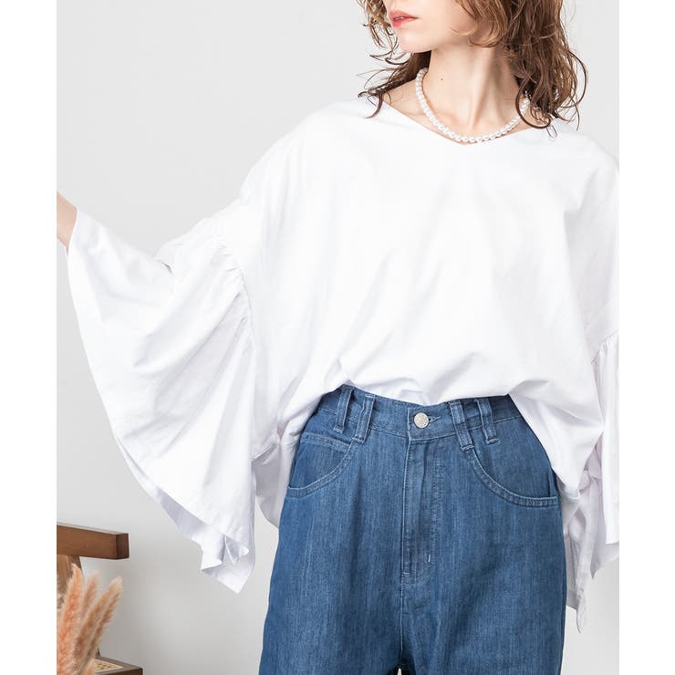 ドロップショルダーギャザースリーブカットソー | atONE | 詳細画像26 