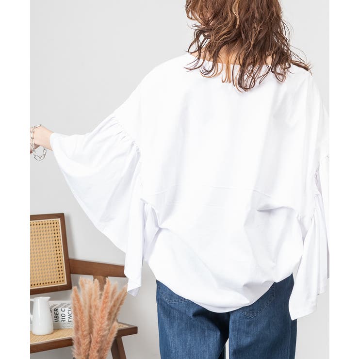 ドロップショルダーギャザースリーブカットソー | atONE | 詳細画像29 