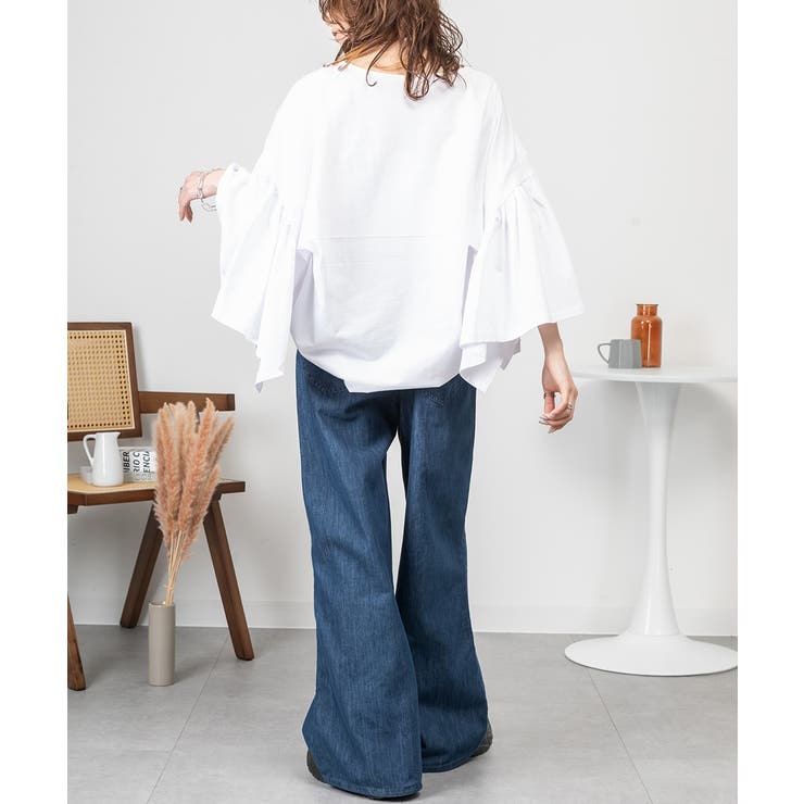 ドロップショルダーギャザースリーブカットソー | atONE | 詳細画像32 