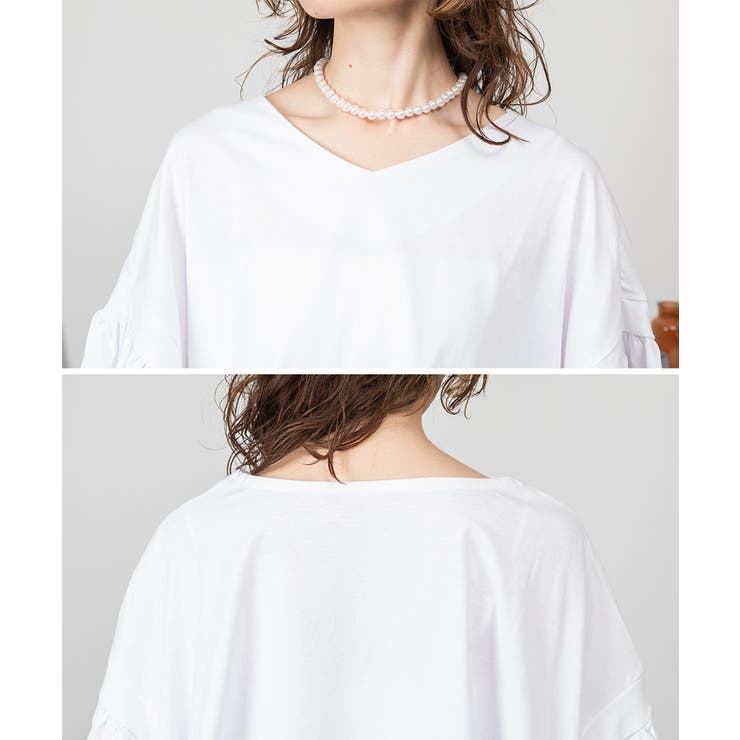 ドロップショルダーギャザースリーブカットソー | atONE | 詳細画像36 