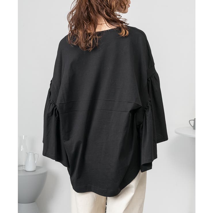 ドロップショルダーギャザースリーブカットソー | atONE | 詳細画像8 