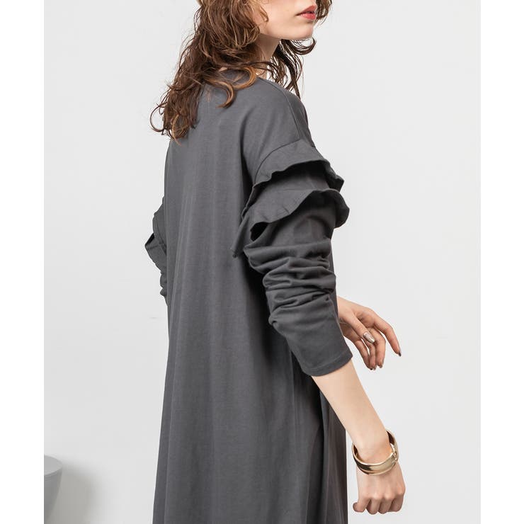 ダブルフリル長袖ワンピース | atONE | 詳細画像13 