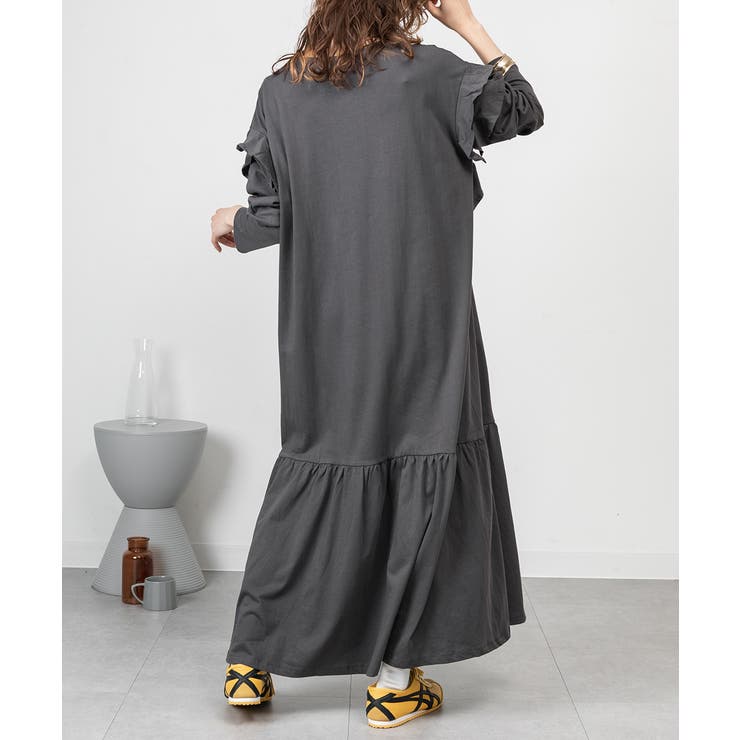 ダブルフリル長袖ワンピース | atONE | 詳細画像17 