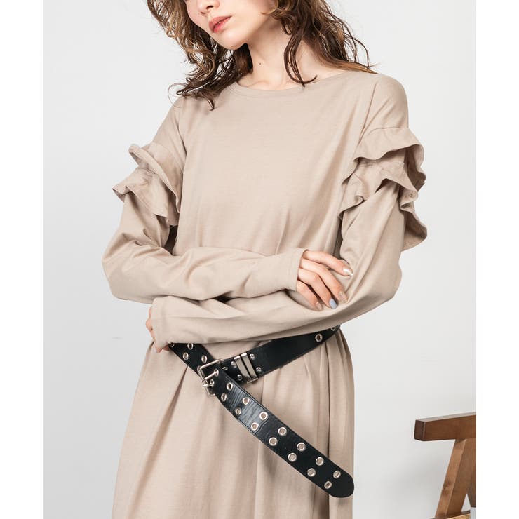 ダブルフリル長袖ワンピース | atONE | 詳細画像19 