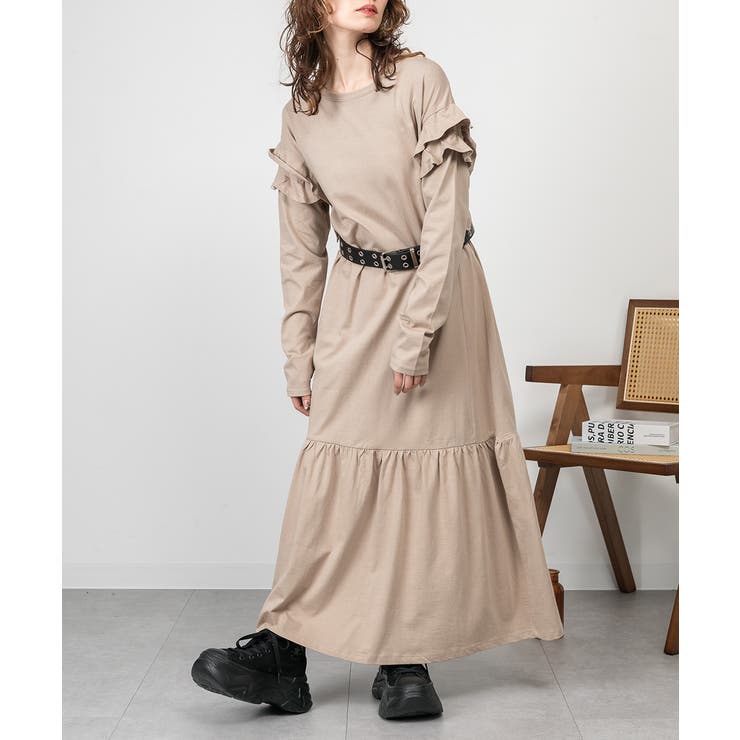 ダブルフリル長袖ワンピース | atONE | 詳細画像22 