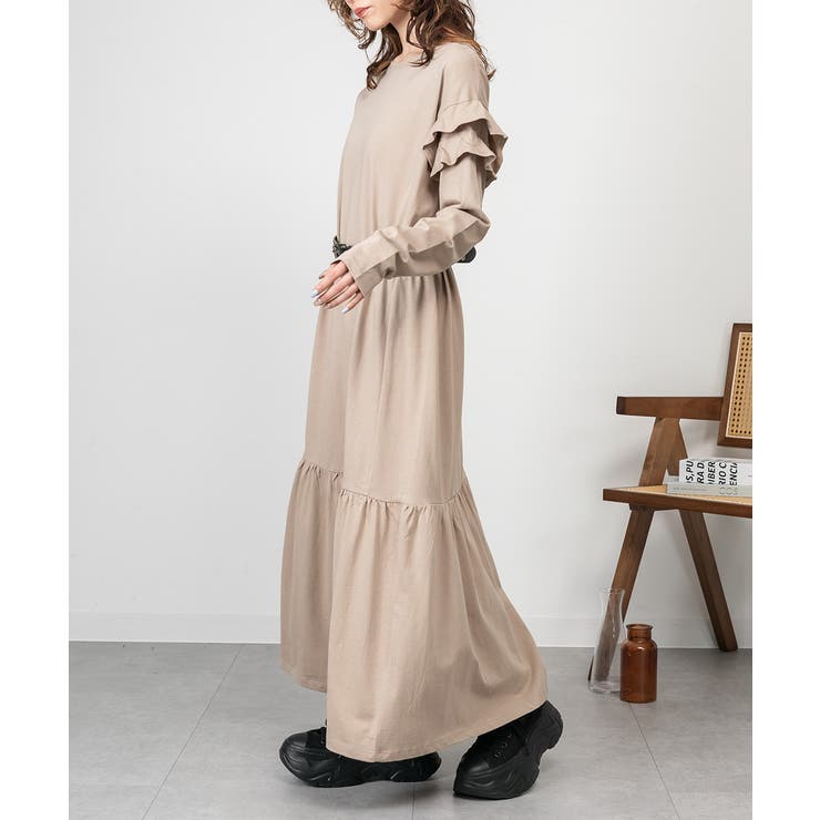 ダブルフリル長袖ワンピース | atONE | 詳細画像23 