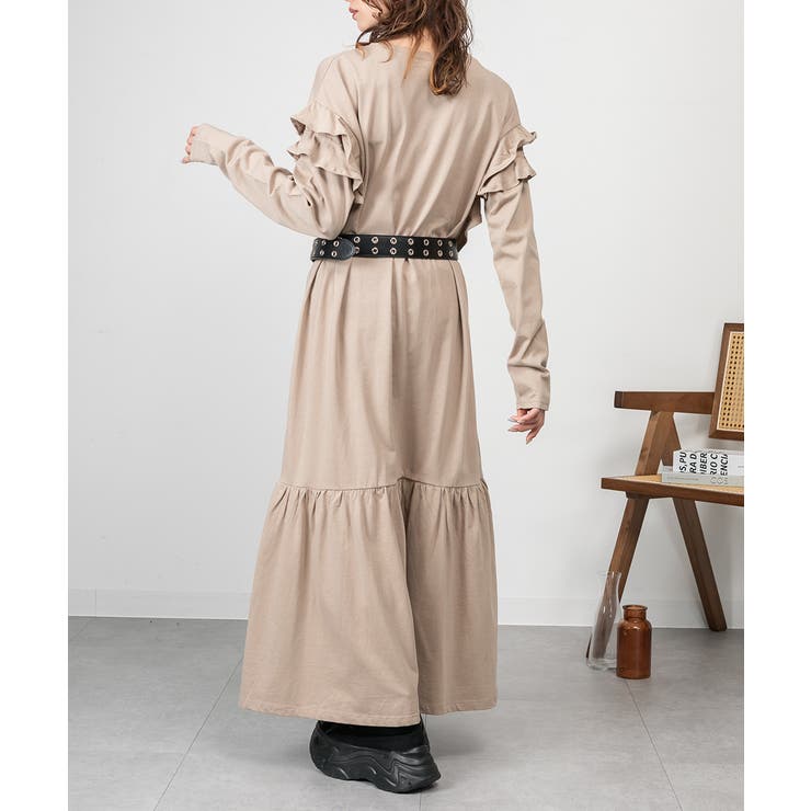 ダブルフリル長袖ワンピース | atONE | 詳細画像24 