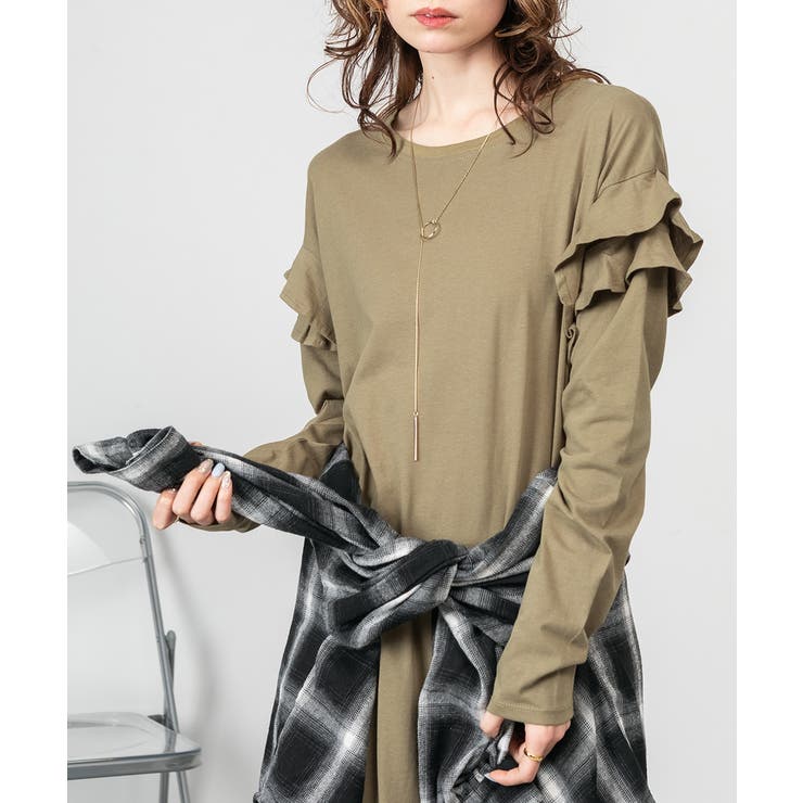 ダブルフリル長袖ワンピース | atONE | 詳細画像26 