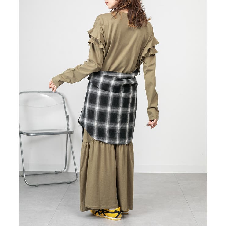 ダブルフリル長袖ワンピース | atONE | 詳細画像31 