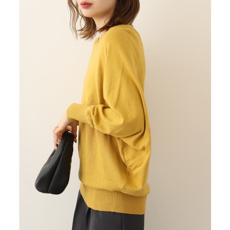 Vネックドルマン綿ニット プルオーバー セーター | atONE | 詳細画像22 