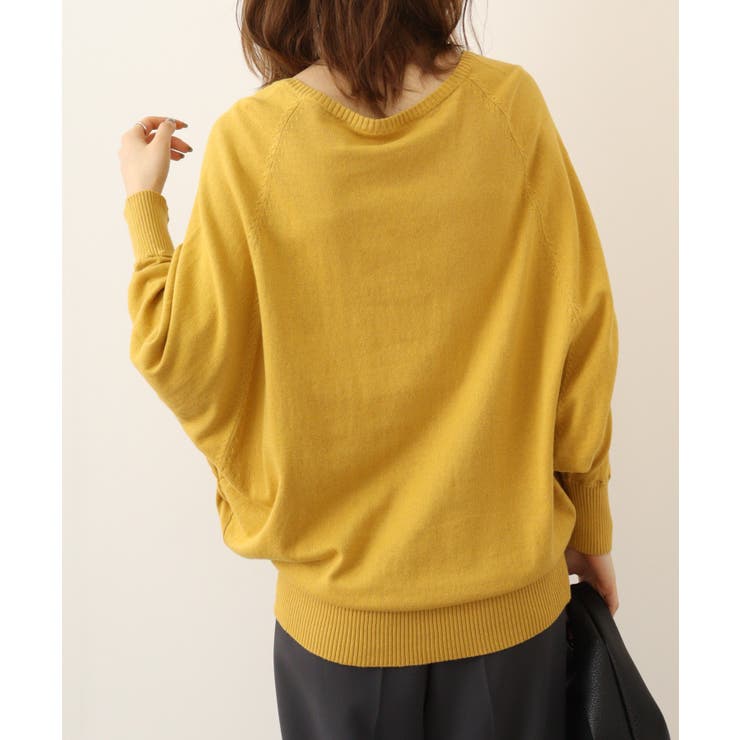 Vネックドルマン綿ニット プルオーバー セーター | atONE | 詳細画像23 