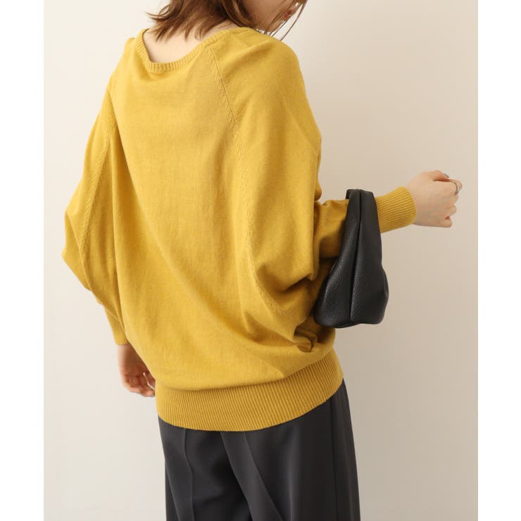 Vネックドルマン綿ニット プルオーバー セーター | atONE | 詳細画像24 