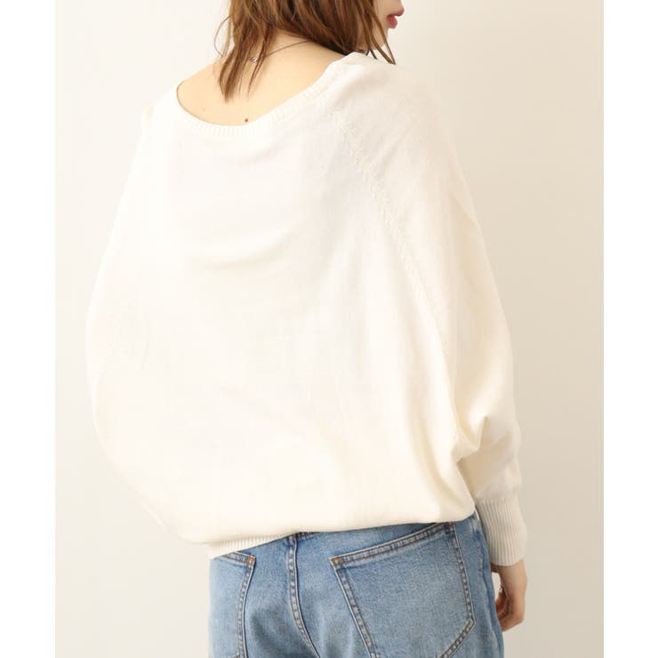 Vネックドルマン綿ニット プルオーバー セーター | atONE | 詳細画像37 