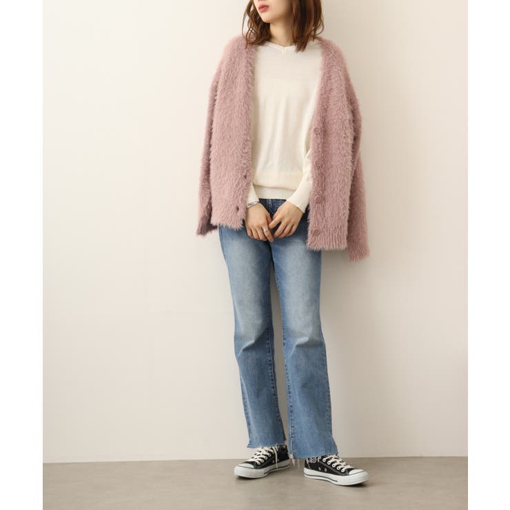 Vネックドルマン綿ニット プルオーバー セーター | atONE | 詳細画像40 