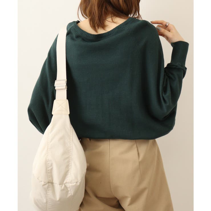 Vネックドルマン綿ニット プルオーバー セーター | atONE | 詳細画像42 