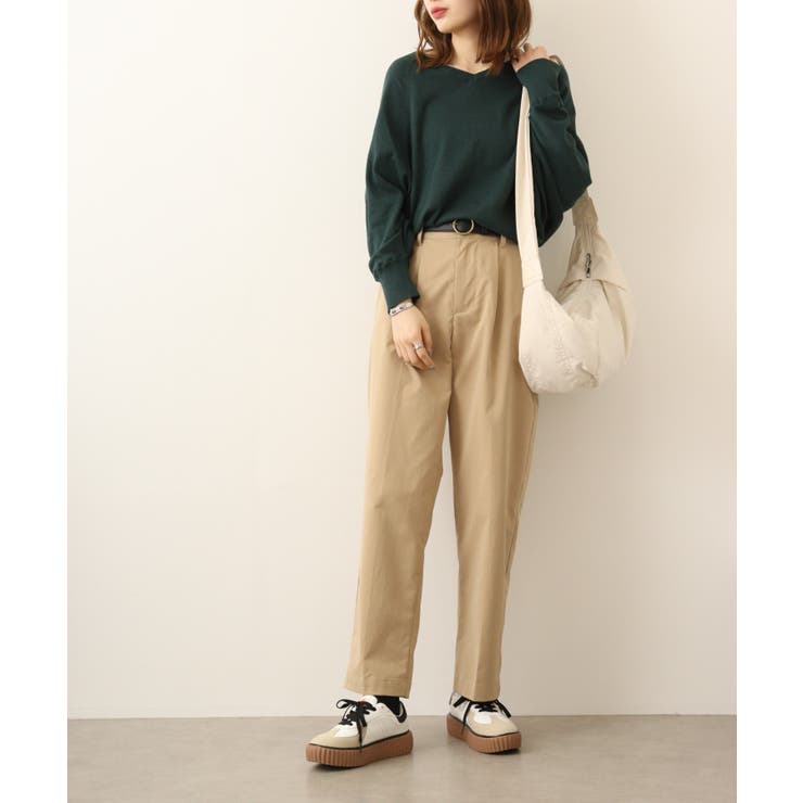 Vネックドルマン綿ニット プルオーバー セーター | atONE | 詳細画像45 