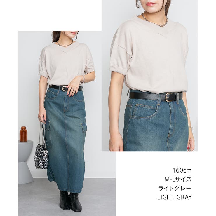 Vネックドルマン半袖綿ニット セーター カーディガン | atONE | 詳細画像6 