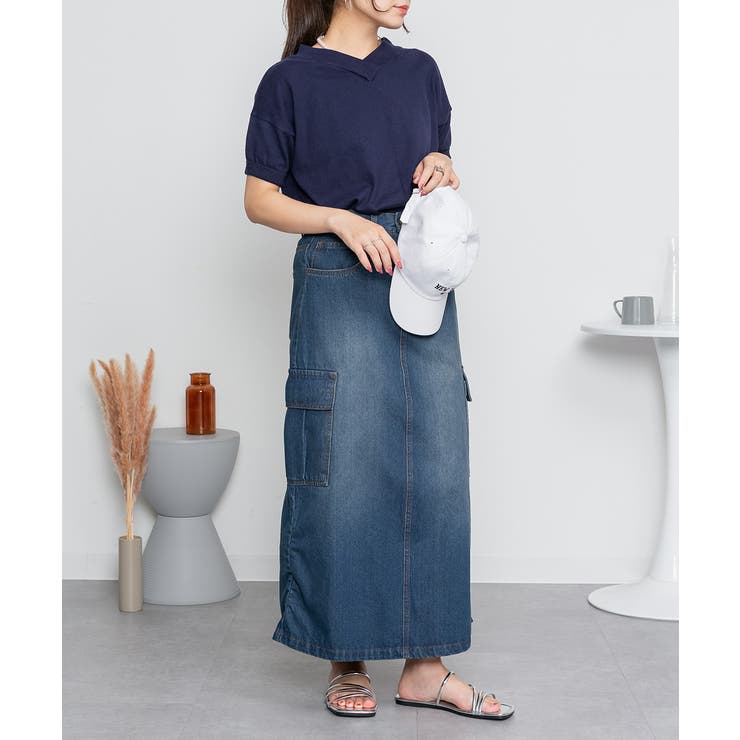 Vネックドルマン半袖綿ニット セーター カーディガン | atONE | 詳細画像20 