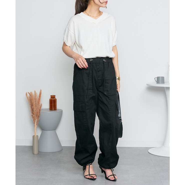 Vネックドルマン半袖綿ニット セーター カーディガン | atONE | 詳細画像55 