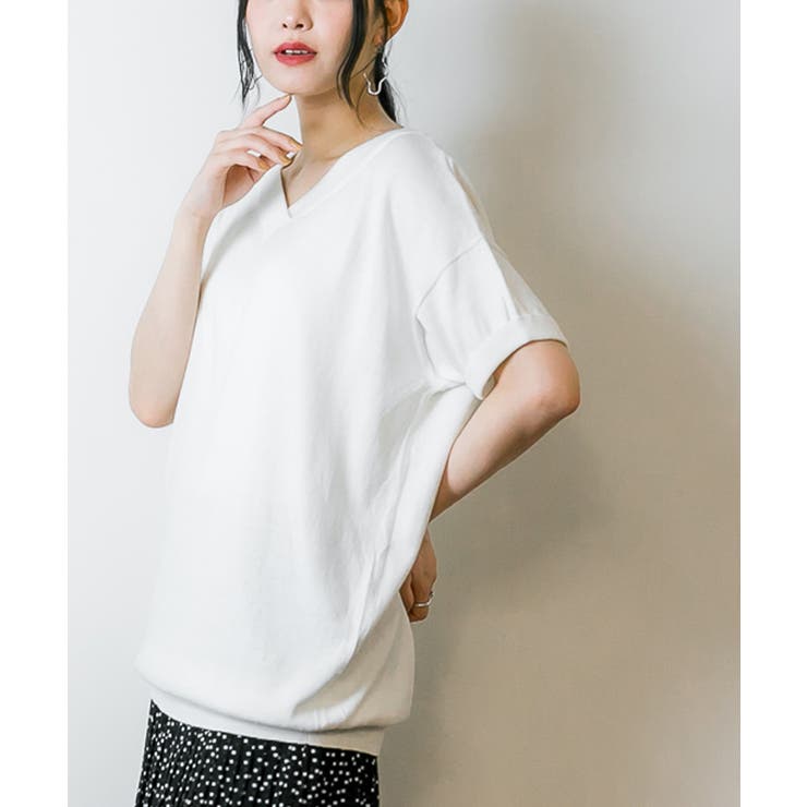 Vネックドルマン半袖綿ニット セーター カーディガン | atONE | 詳細画像66 